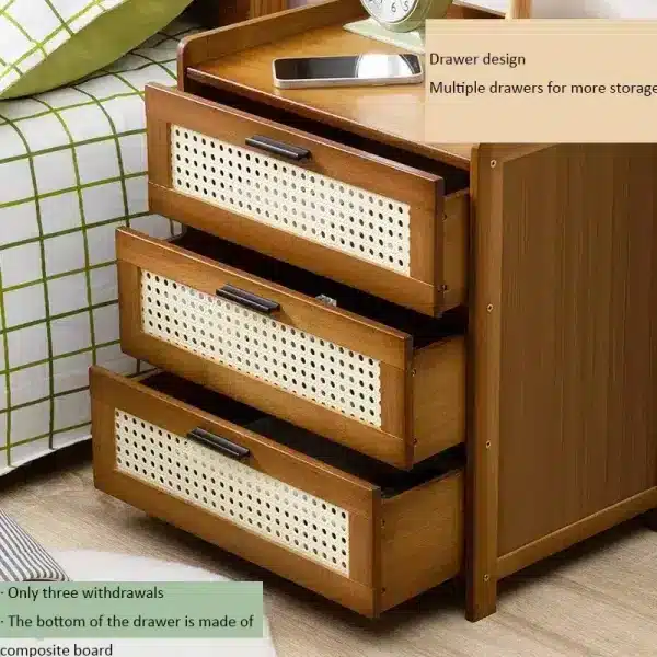 Solid Wood Bedside Table Simple Small Cabinet Modern Morocco Storage Cabinet For Bedroom Bedside 2