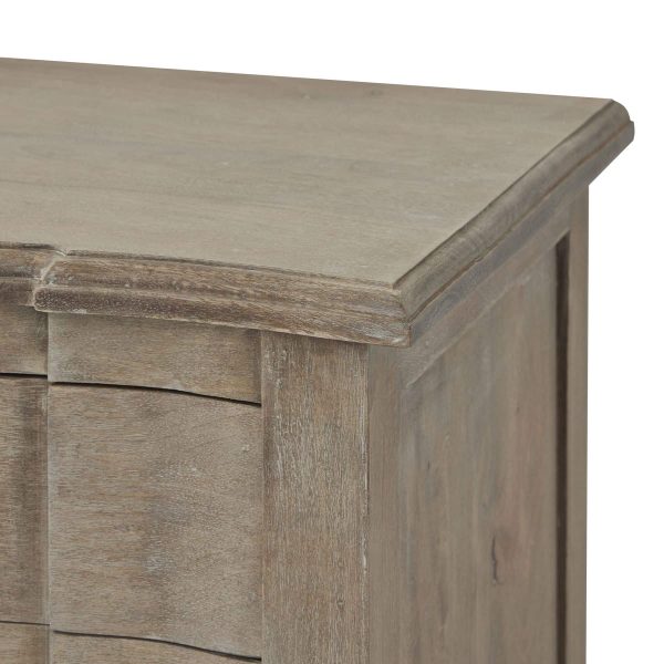 Wooden French Style 3 Drawer Bedside Table